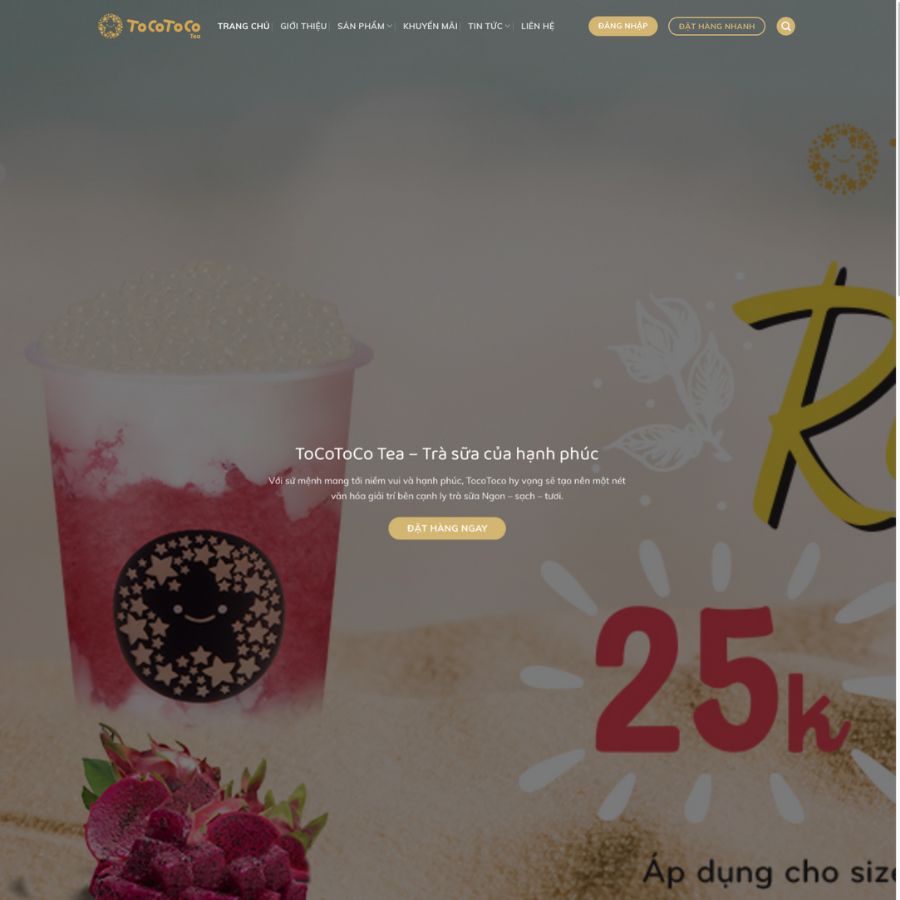 Themes Wordpress mẫu website bán trà sữa, website tocotoco, mẫu web bán trà sữa online