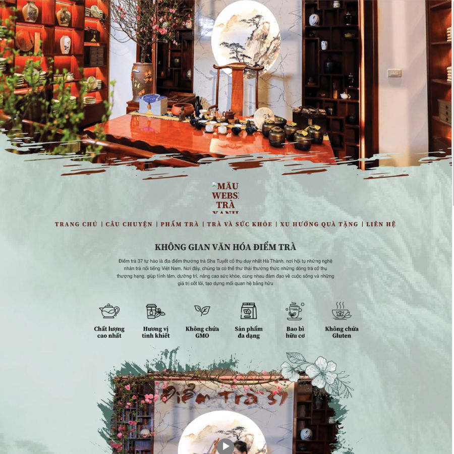 Themes Wordpress mẫu website landingpage trà xanh, trà tươi, mẫu website trà tươi