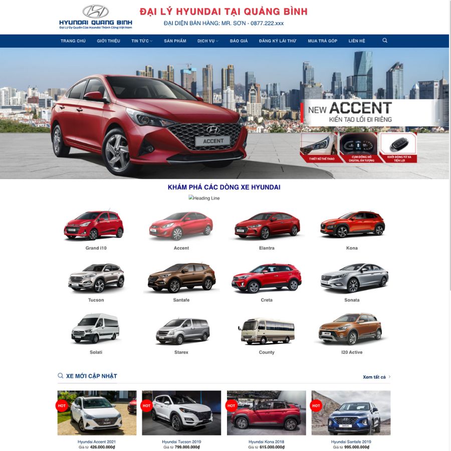 Themes wordpress mẫu website hyundai, mẫu web bán xe hyundai 03